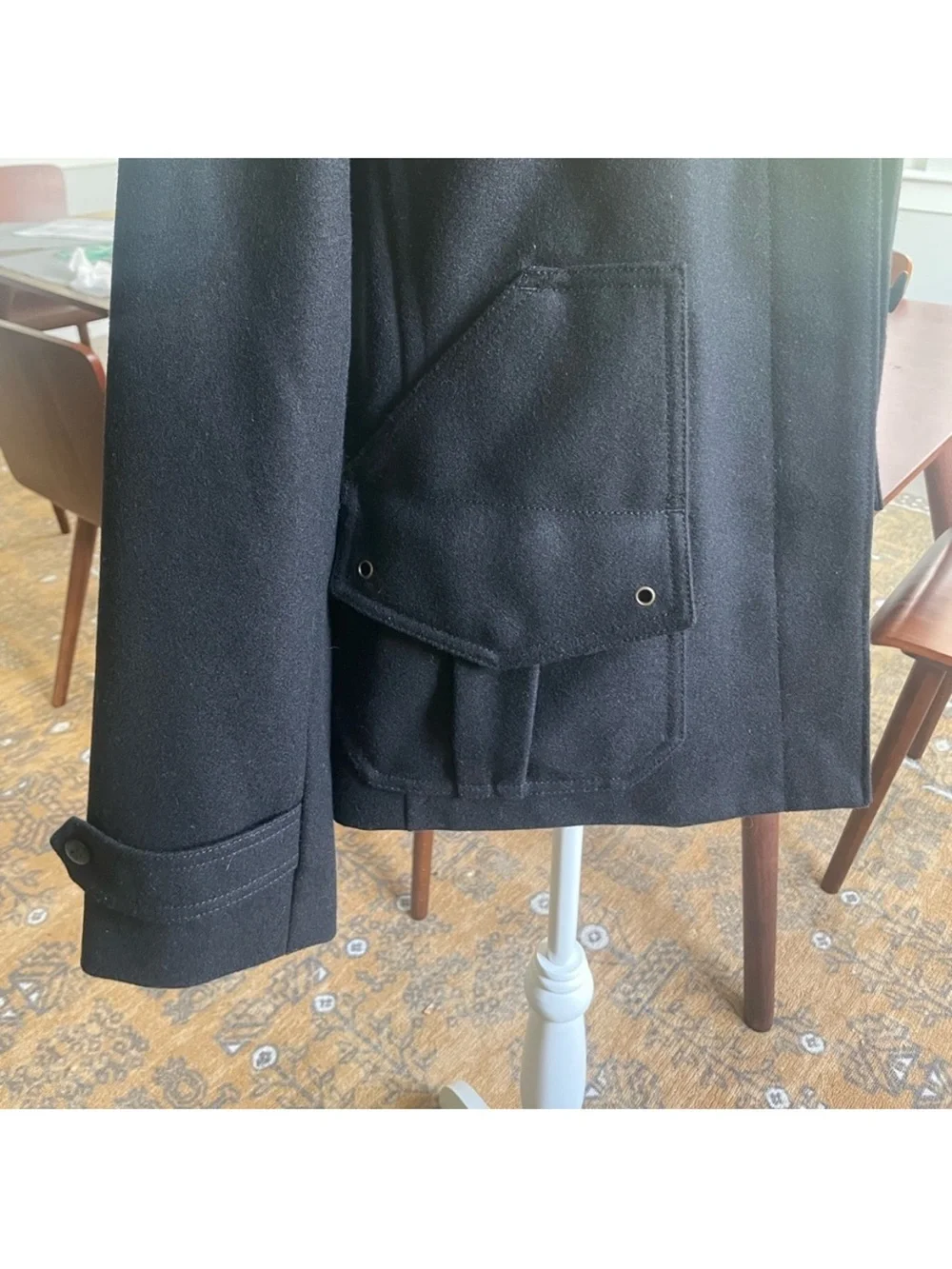 J.Crew Wool Black 4 Pocket Coat - Picture 5 of 8